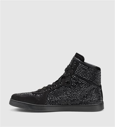 gucci high top sneaker with crystal studs|Gucci ace sneakers interlocking g.